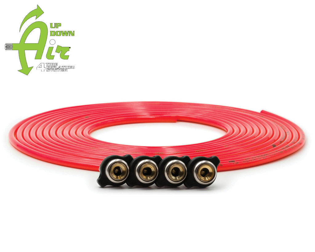 Replacement tire whip hose kit 240″ Red with 4 quick release Chucks 34