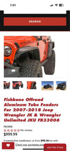 Load image into Gallery viewer, Fishbone FB33006 Aluminum Tube Fenders 2007-2018 Jeep Wrangler JK JKU