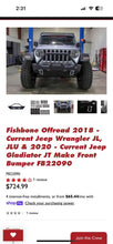 Load image into Gallery viewer, Fishbone FB22090 2018-Current Jeep Wrangler JL JLU &2020-Current Jeep Gladiator JT Mako Front bumper