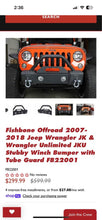 Load image into Gallery viewer, Fishbone FB22001 2007-present Jeep Wrangler Stubby Winch Bumper with Tube Guard