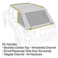 Load image into Gallery viewer, Smittybilt Bowless Combo Top Kit with Tinted Windows (Black Diamond) - 9083135K