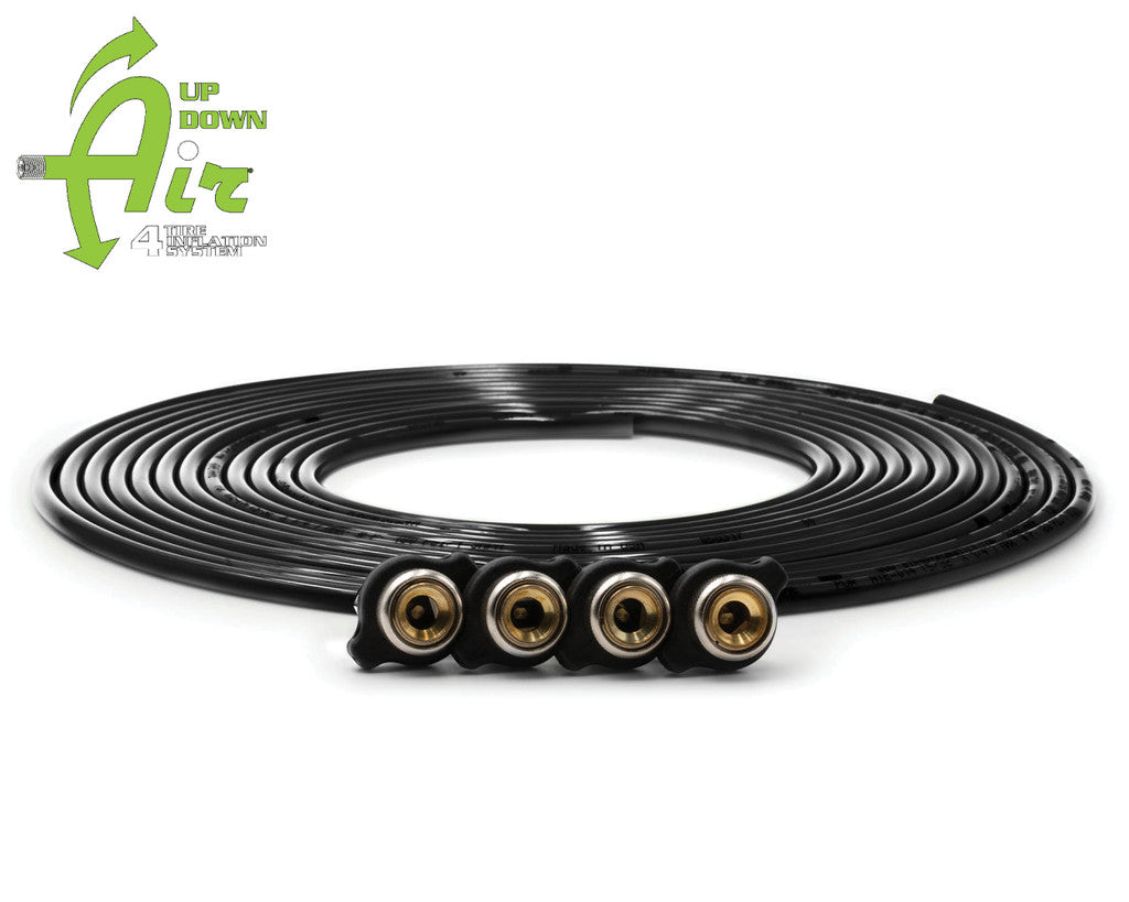 Replacement tire whip hose kit 240″ Black with 4 quick release Chucks 340-4100BLK