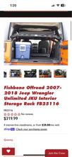 Load image into Gallery viewer, Fishbone FB25116 2007-2018 Jeep Wrangler Unlimited JKU Interior Storage Rack FB25116
