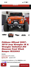 Load image into Gallery viewer, Fishbone Offroad 2007-2018 Jeep Wrangler JK &amp; Wrangler Unlimited JKU Manowar Front Winch Bumper
