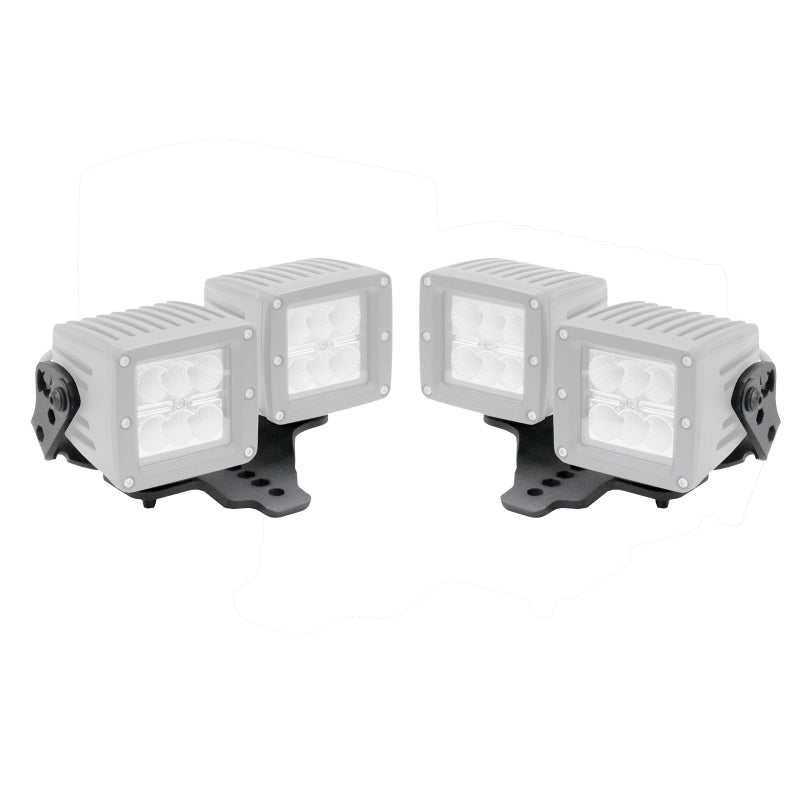 Hood Hinge Light Mounts for Jeep JL/JT - Dual 3x3 Cubes Offset