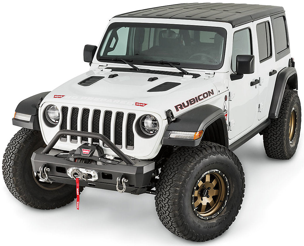 WARN 101330 Elite Series Stubby Front Bumper with Grille Guard for 18-21 Jeep Wrangler JL & Gladiator JT