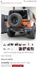 Load image into Gallery viewer, Fishbone 22050 JK Rear Bumper With Tire Carrier Jeep Wrangler NEW $900
